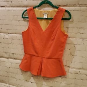 Orange V-neck peplum top